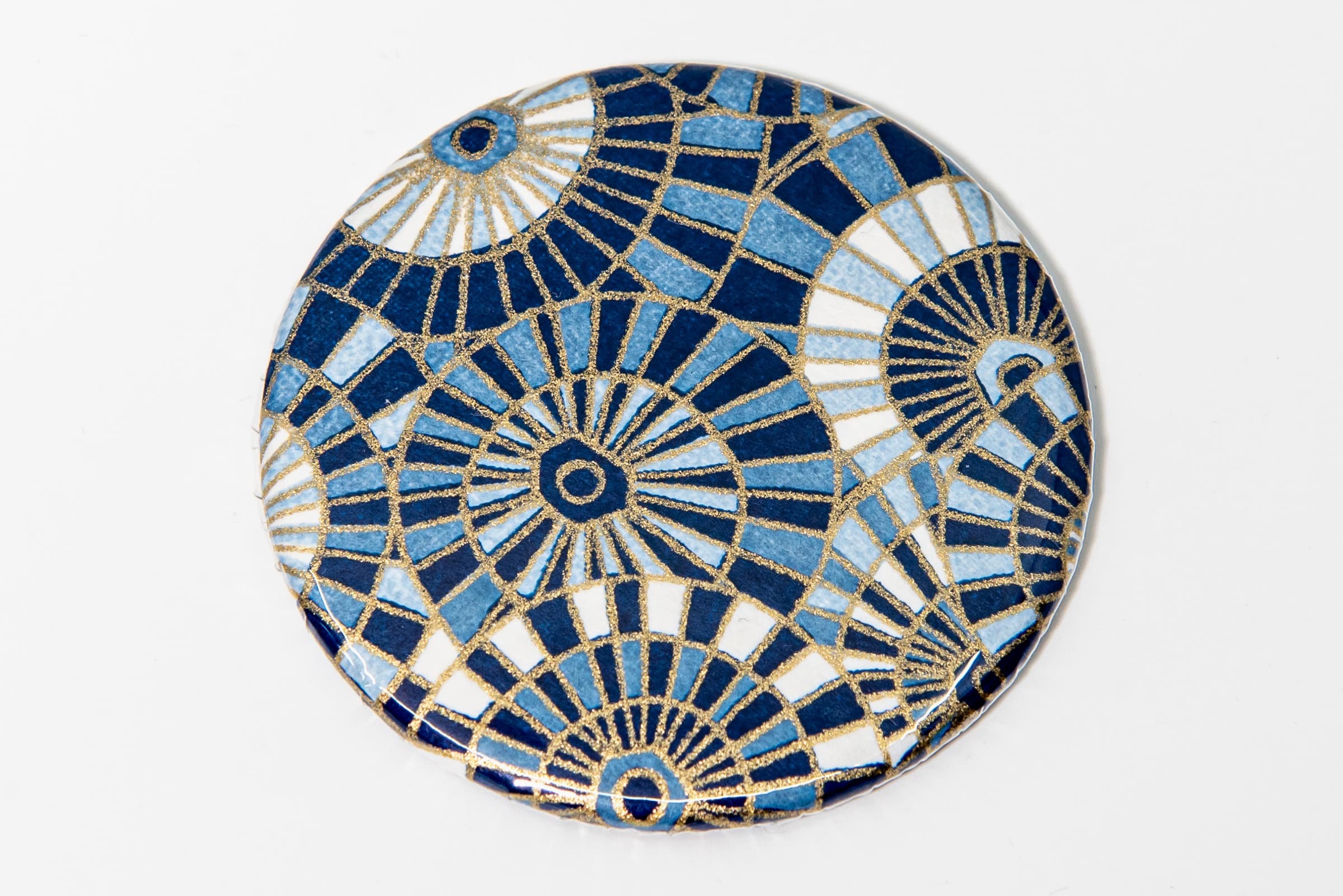 Miroir de poche « cercles bleus »