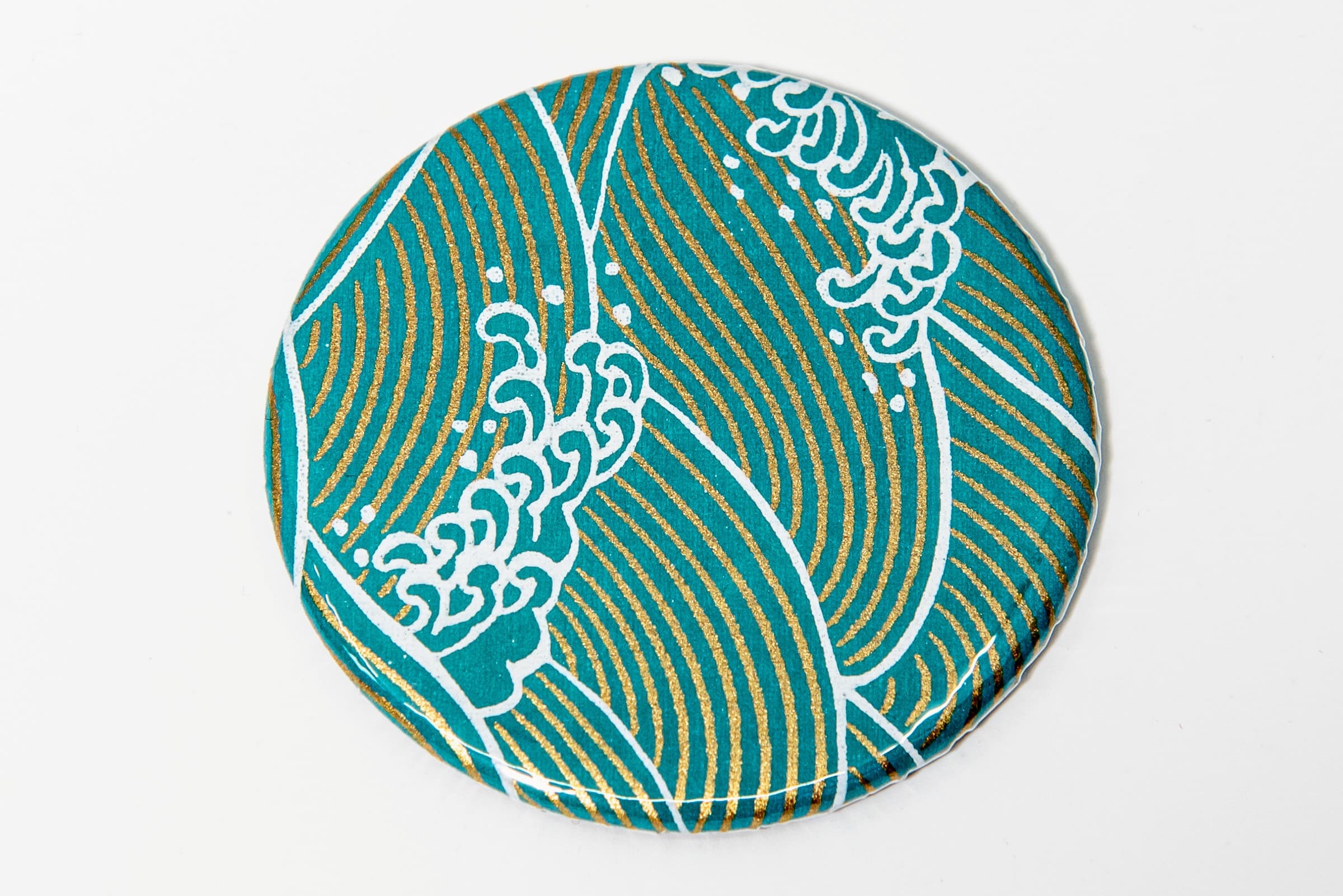 Miroir de poche « vague turquoise »