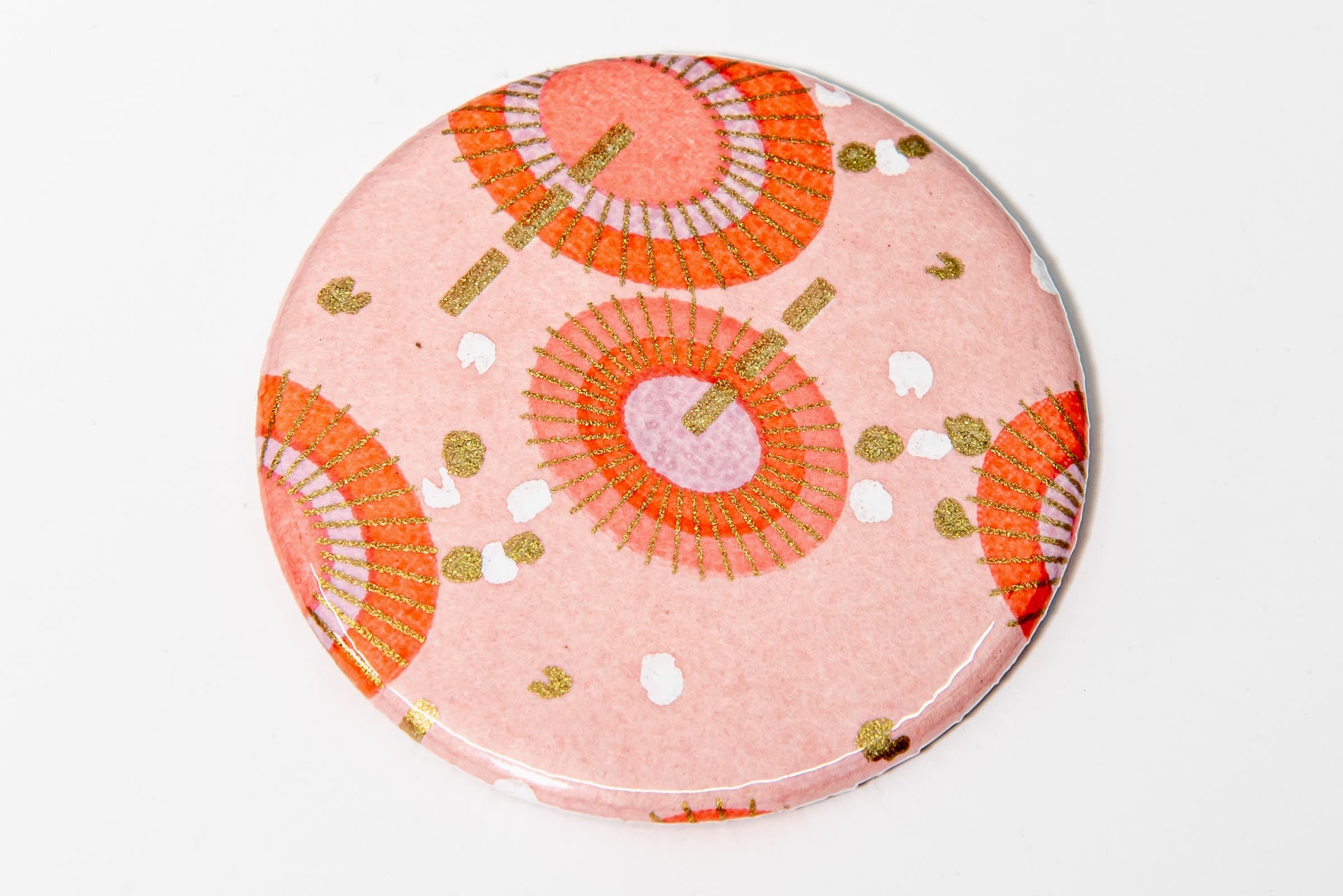Miroir de poche « cercles roses »