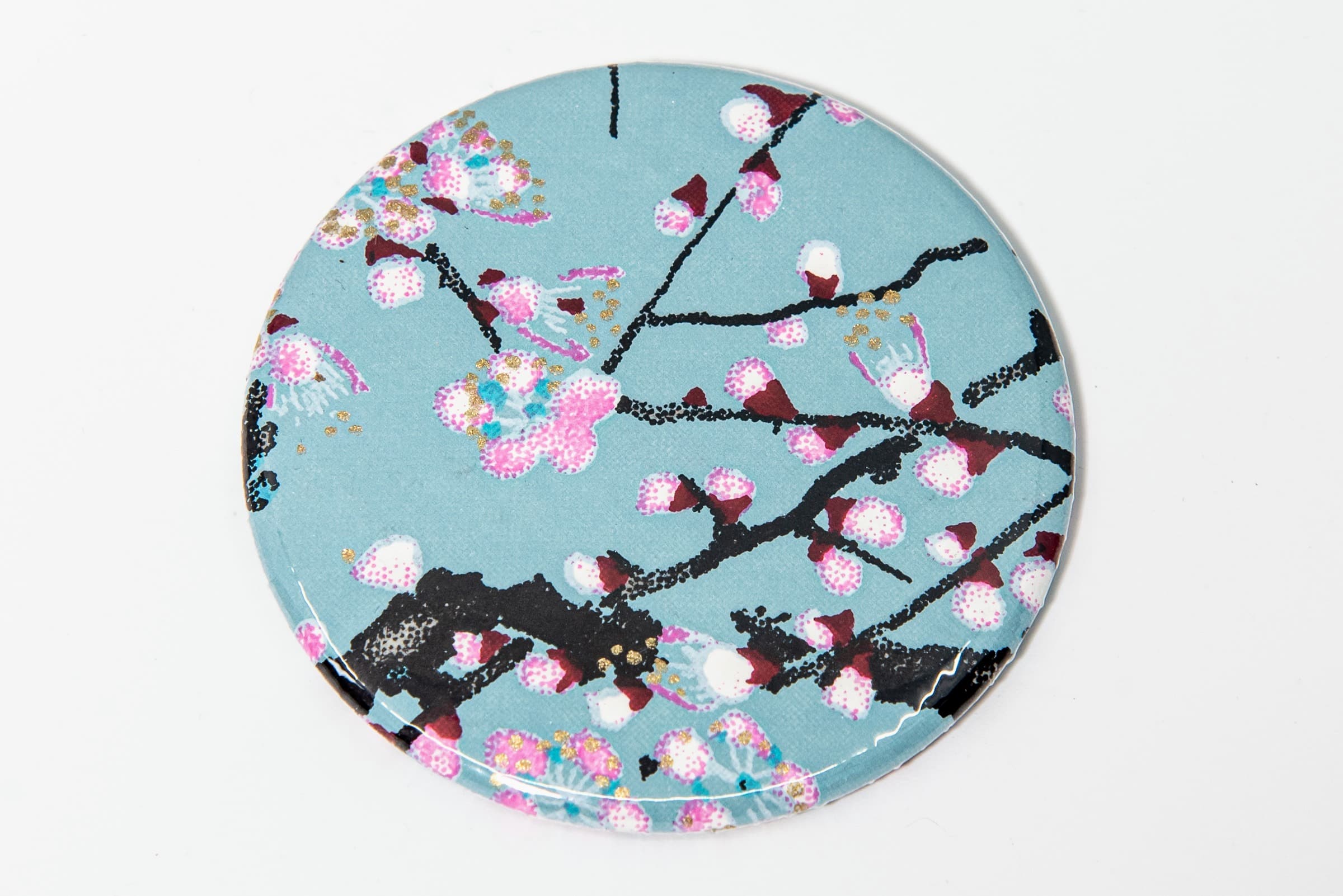 Miroir de poche « branche bleue clair »