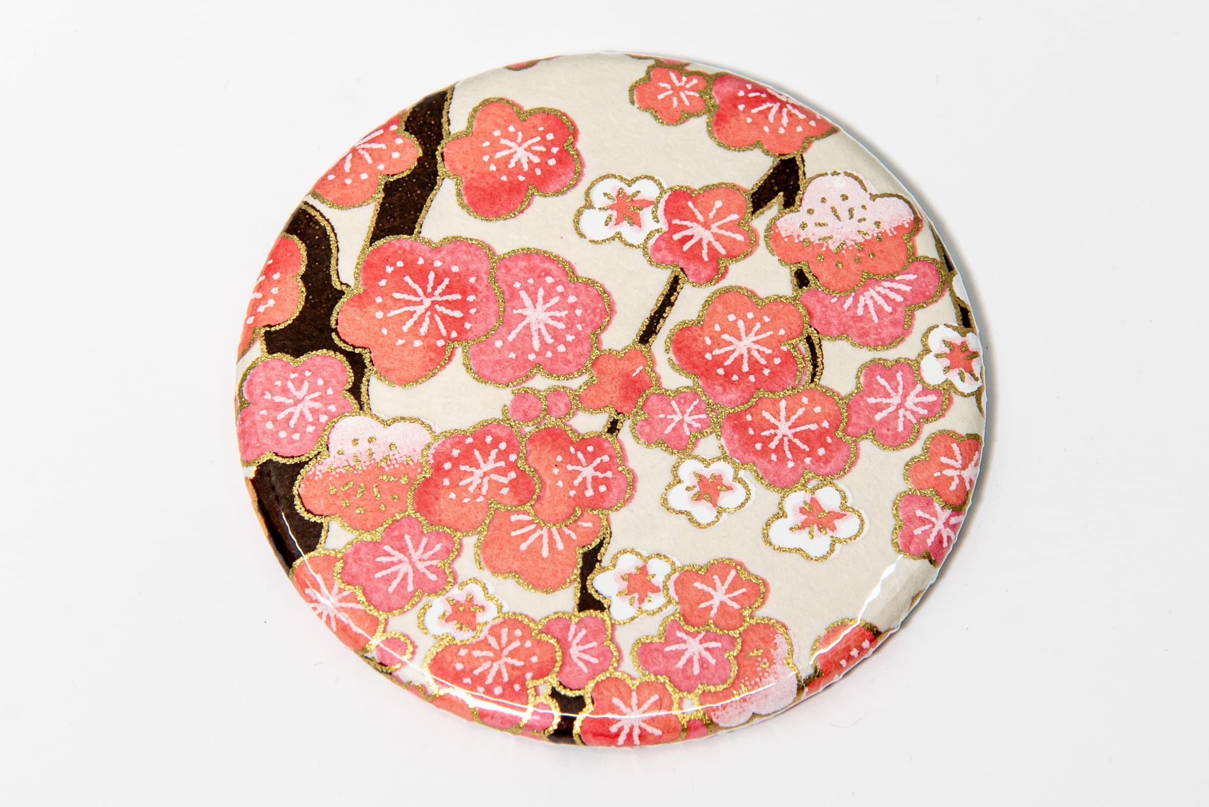 Miroir de poche « Fleurs roses »