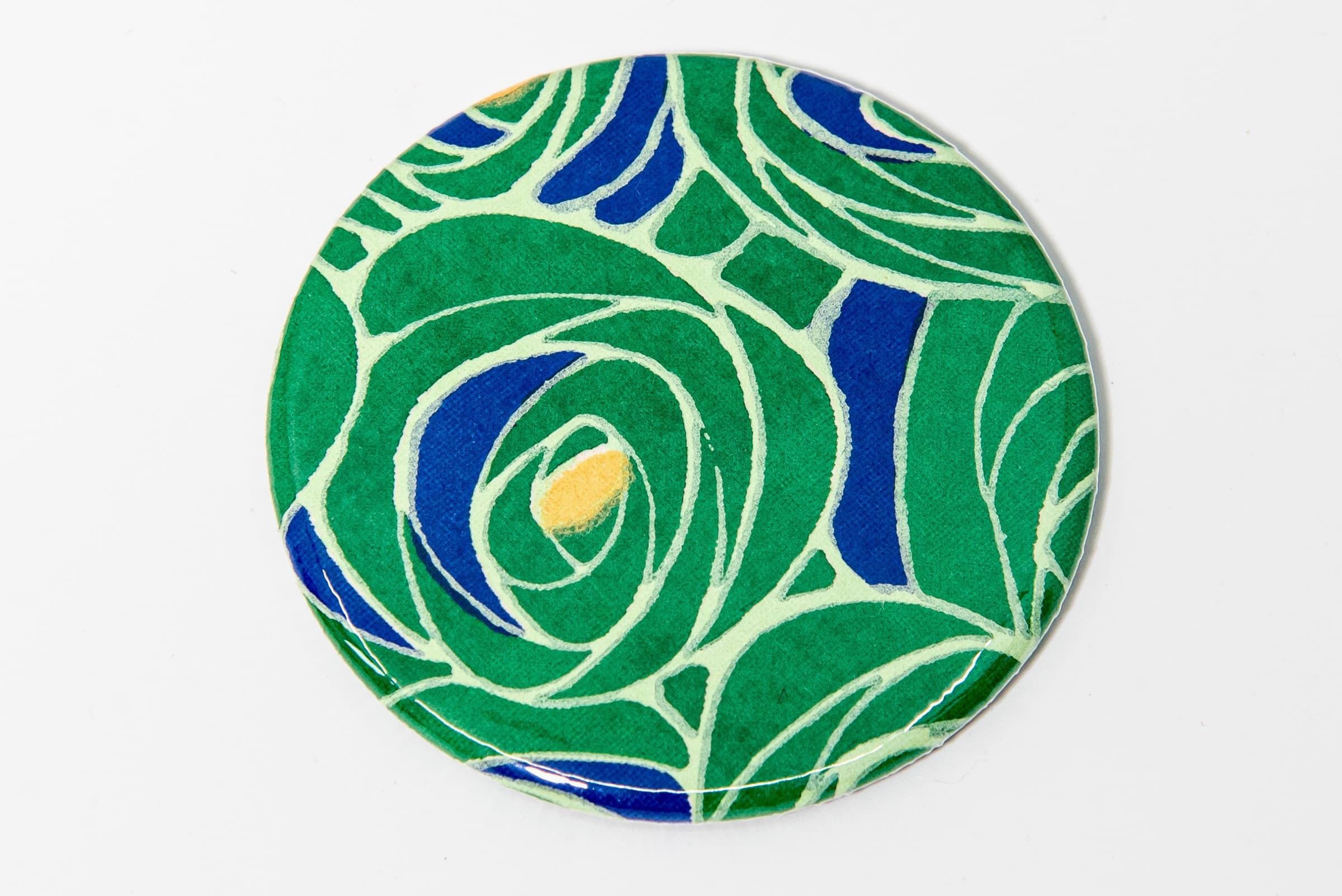 Miroir de poche « fleurs vertes »