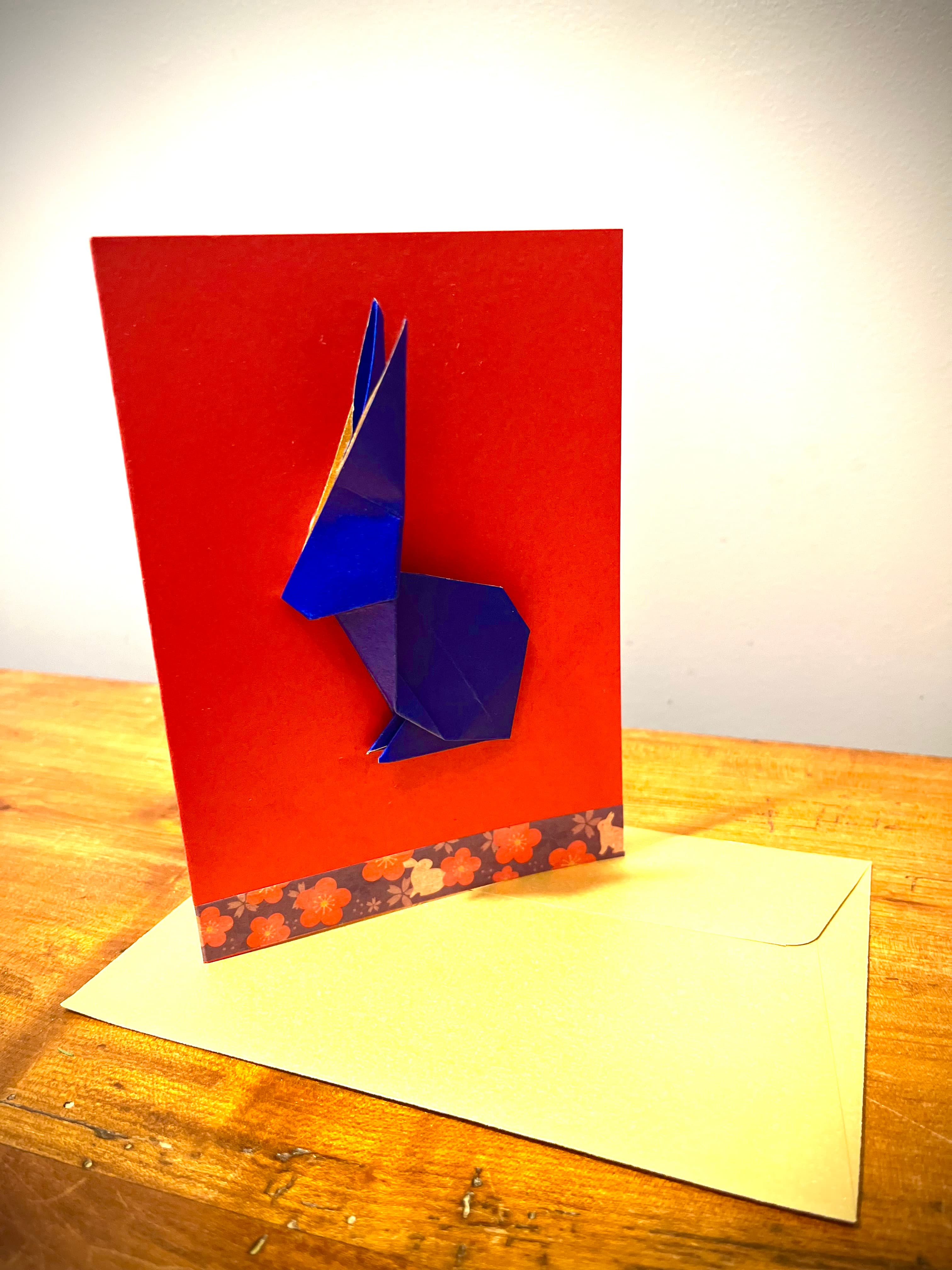 Carte lapin bleu