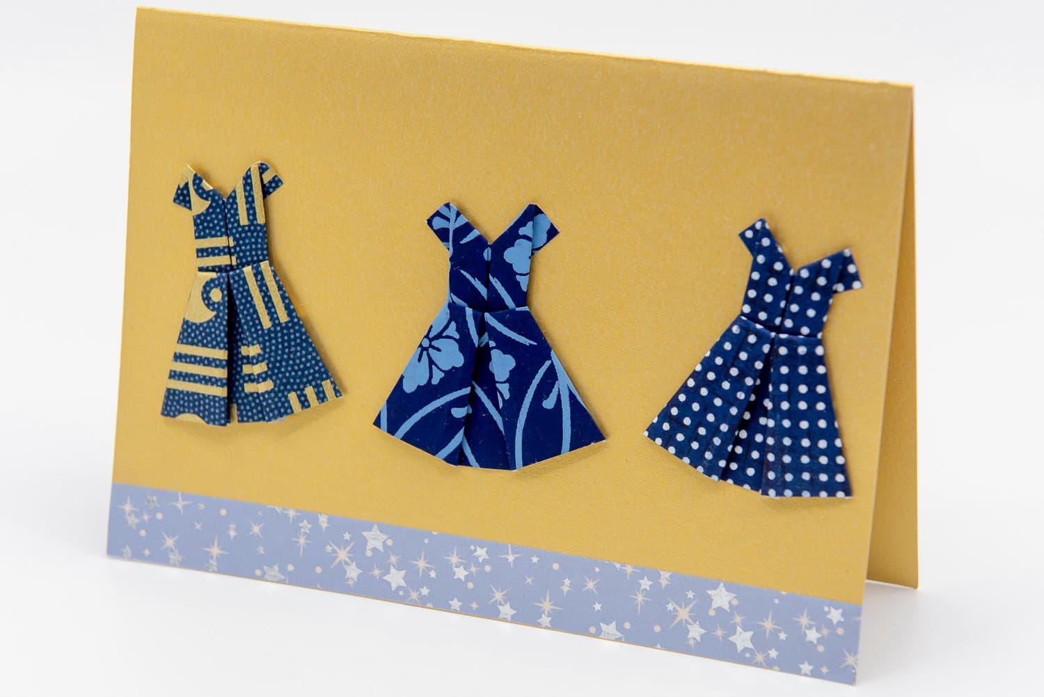 Cartes petites robes bleues