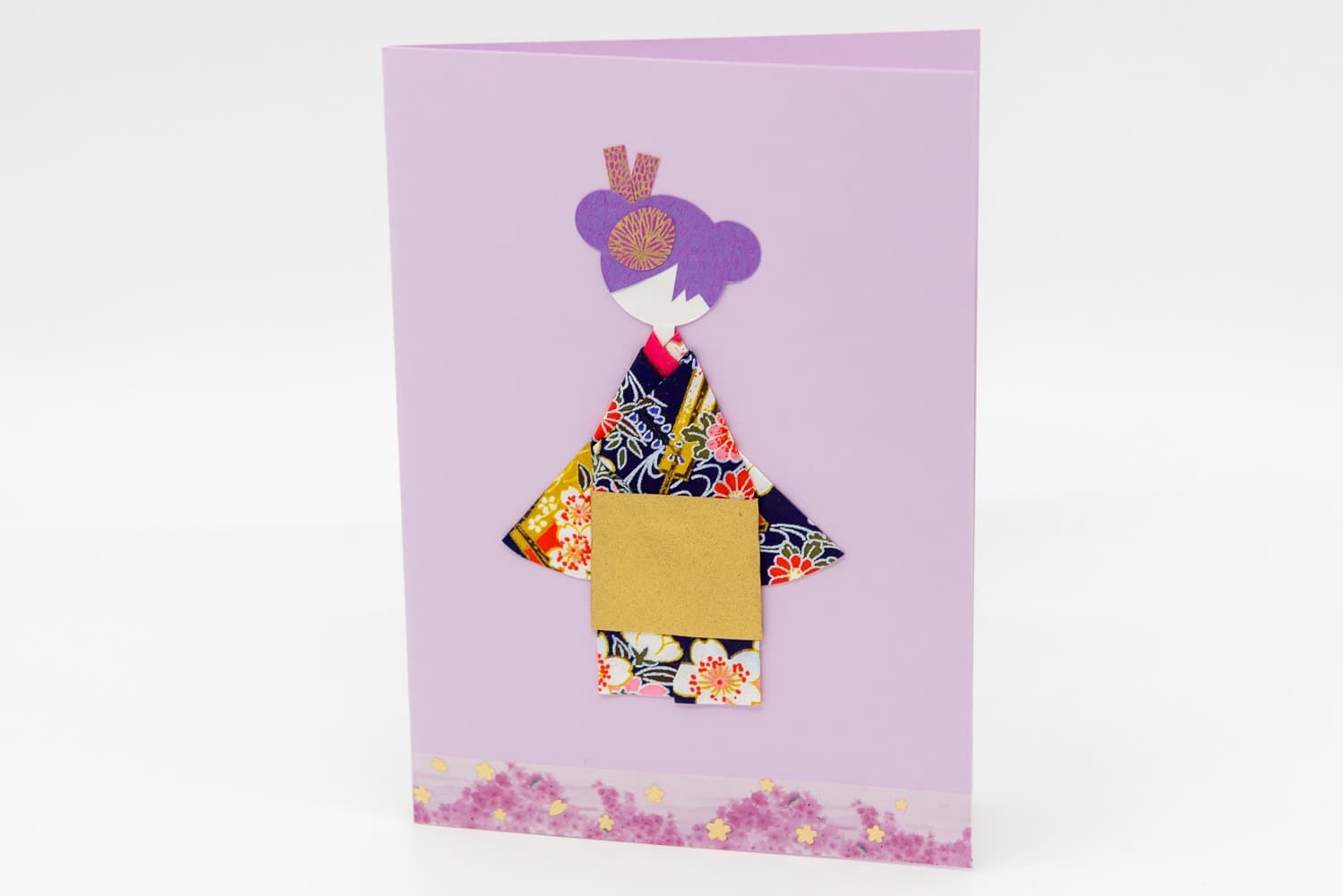 Carte « geisha aux cheveux violets »