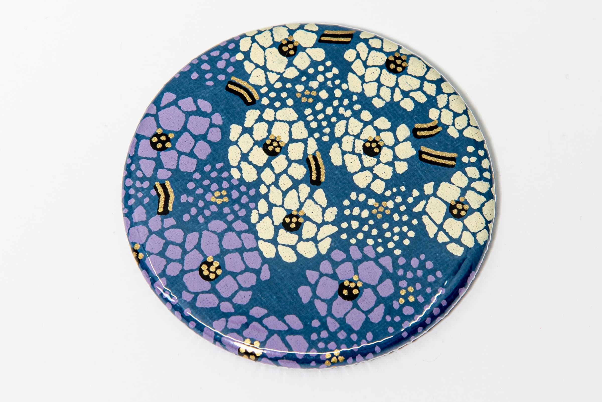 Miroir de poche « fleurs violettes »