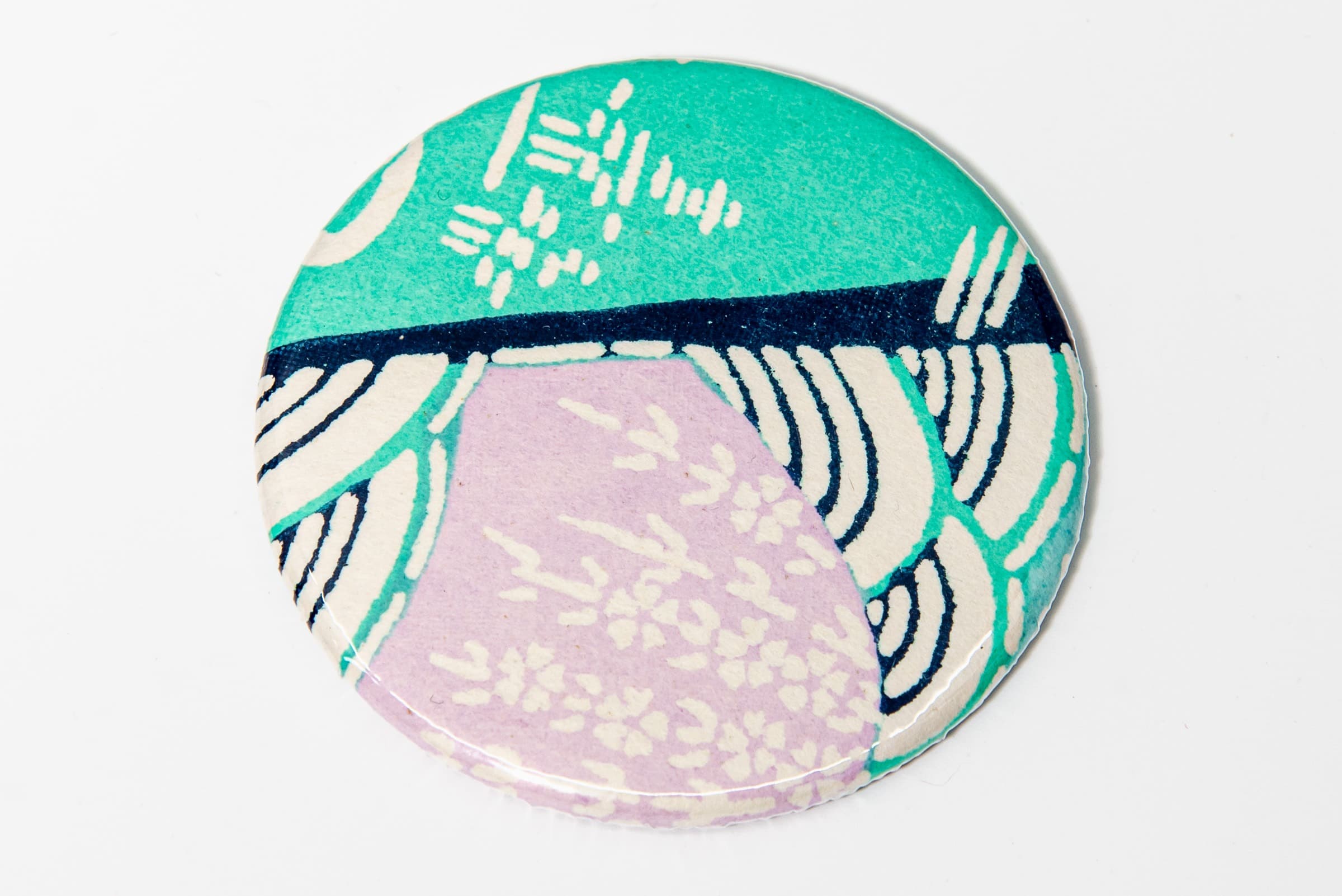 Miroir de poche « turquoise rose montagne »