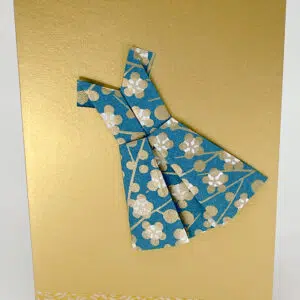 Carte origami robe or