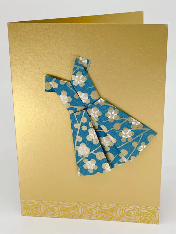 Carte origami robe or