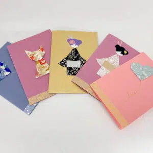 Lot de 5 cartes origami