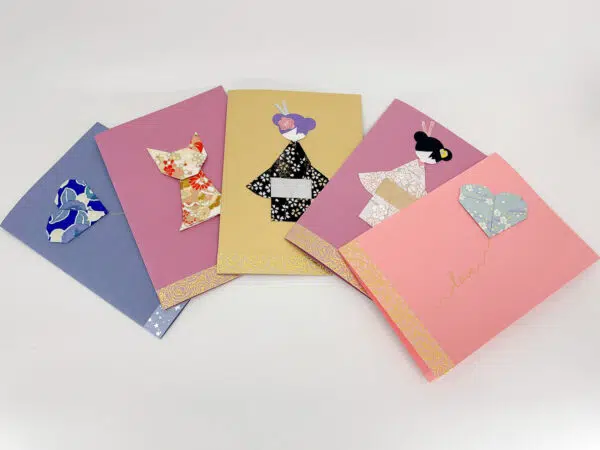 Lot de 5 cartes origami