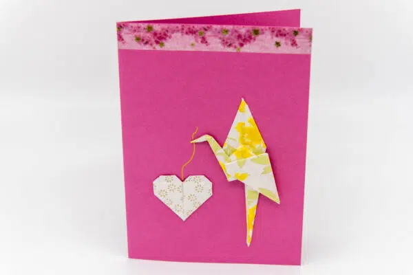 Carte cigogne jaune