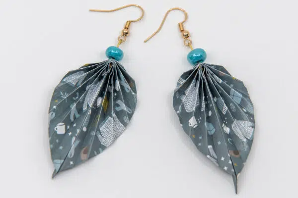 Boucles d’oreilles feuilles hiver