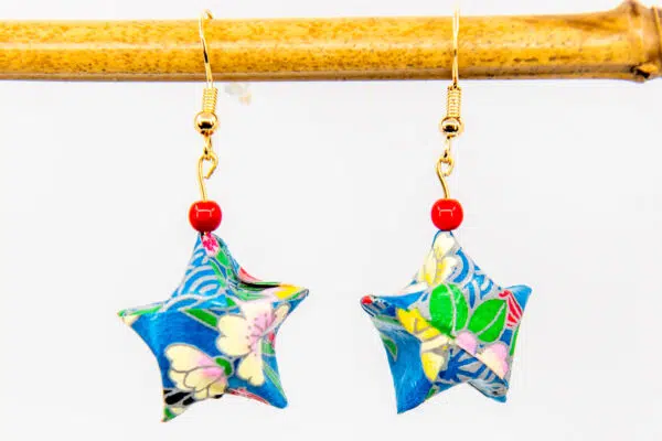 Boucles d’oreilles étoiles bleues