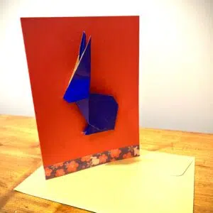 Carte lapin bleu