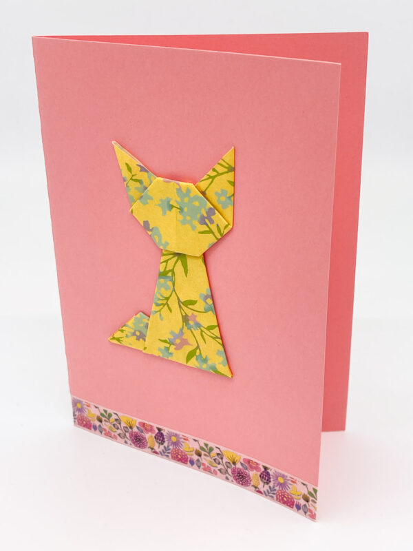 Carte chat fleuri