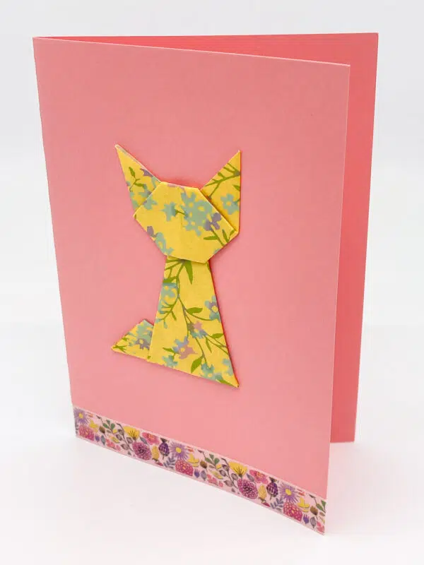 Carte chat fleuri
