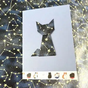 Carte chat étoilé