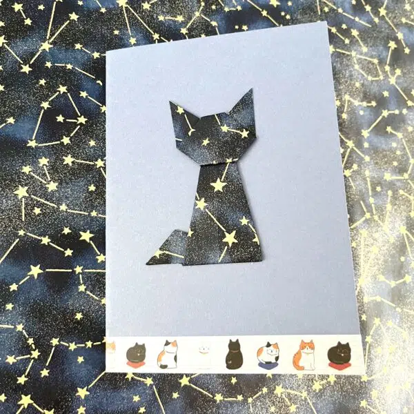 Carte chat étoilé