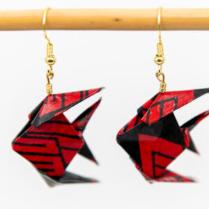 Boucles d’oreilles poissons ( noir et rouge)