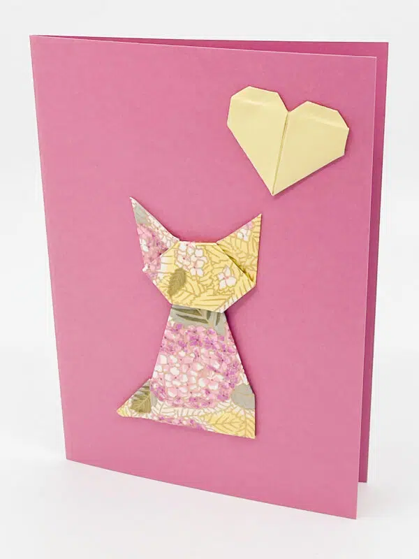 Carte chat hortensia