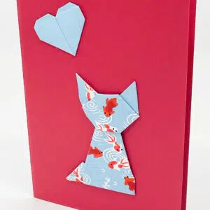 Carte chat poisson rouge