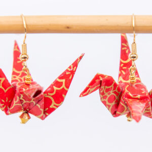 Boucles d’oreilles grues rouges