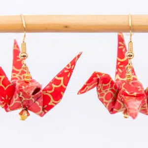 Boucles d’oreilles grues rouges