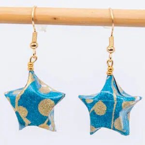 Boucles d’oreilles étoiles bleues/vertes