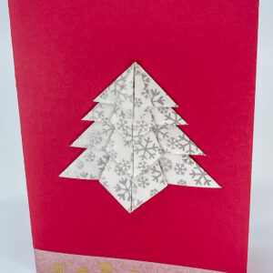 Carte sapin blanc flocons