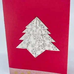 Carte sapin blanc flocons