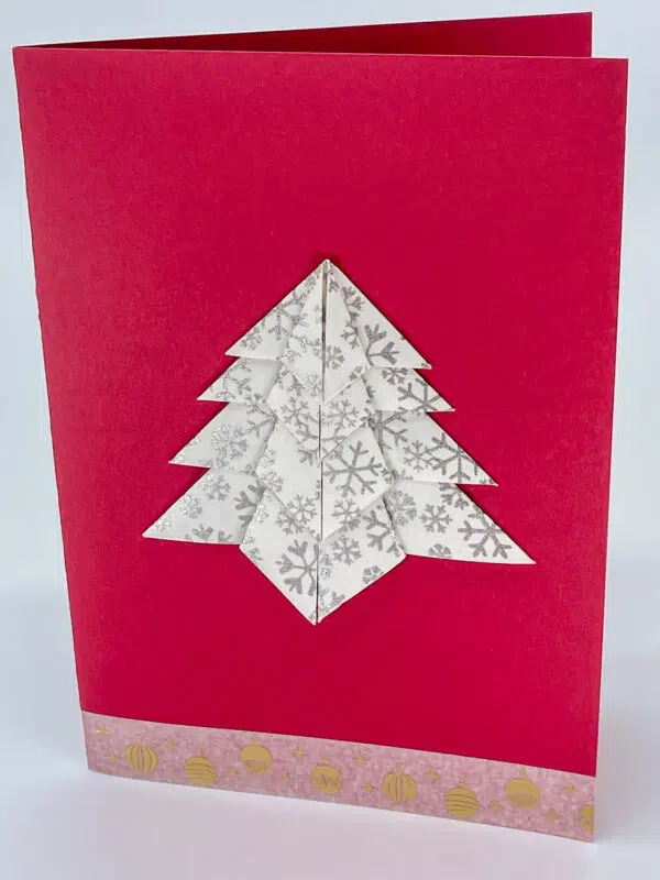 Carte sapin blanc flocons