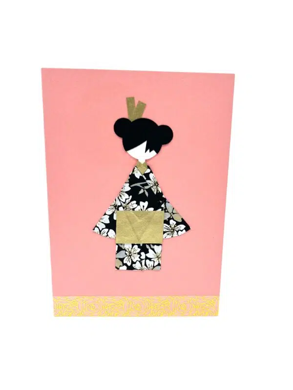 Carte geisha noire et or