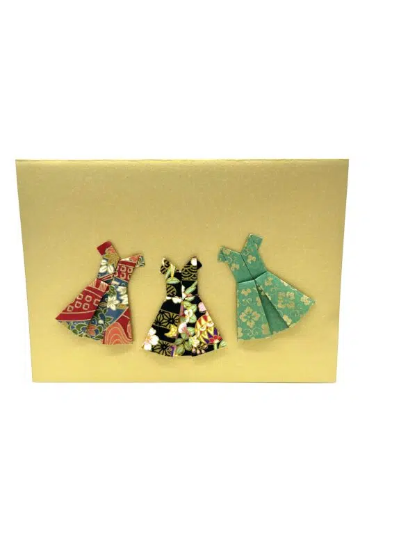 Carte dorée petites robes