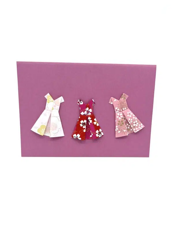 Carte petites robes roses