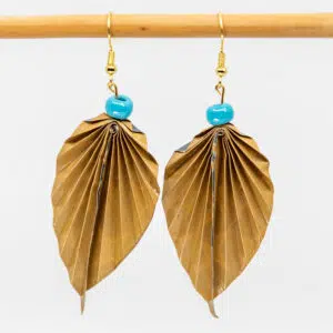 Boucles d’oreilles feuilles sixties – Image 2