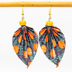 Boucles d’oreilles feuilles oranges