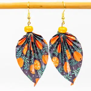 Boucles d’oreilles feuilles oranges