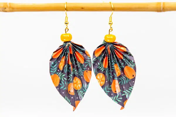 Boucles d’oreilles feuilles oranges