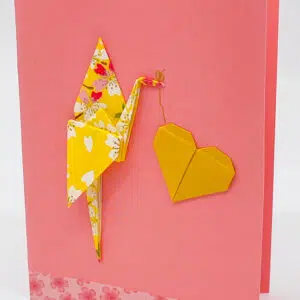 Carte cigogne jaune