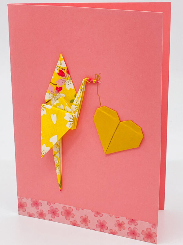 Carte cigogne jaune