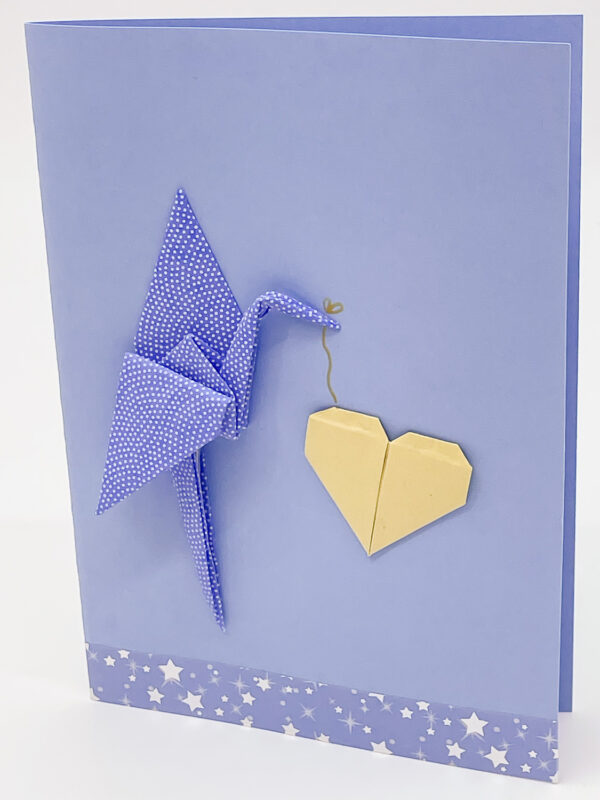 Carte cigogne bleue