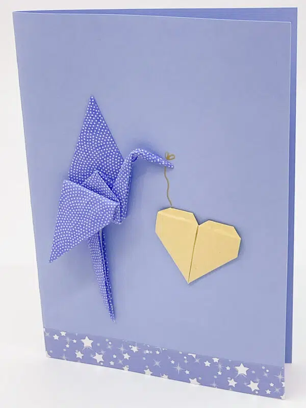 Carte cigogne bleue