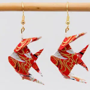 Boucles d’oreilles poissons rouges à grues