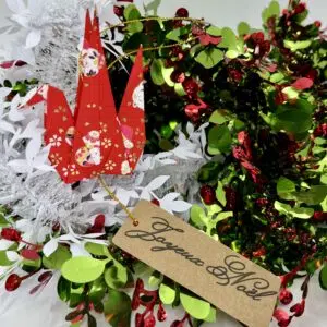 Lot de 5 grues voyageuses « Joyeux Noël »