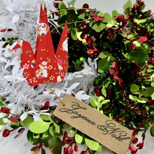 Lot de 5 grues voyageuses « Joyeux Noël »