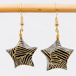 Boucles d’oreilles étoiles noires