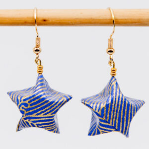 Boucles d’oreilles étoiles bleues