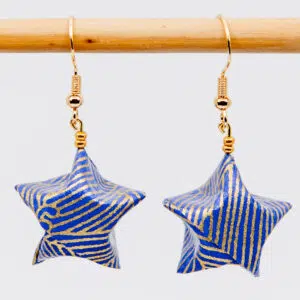 Boucles d’oreilles étoiles bleues