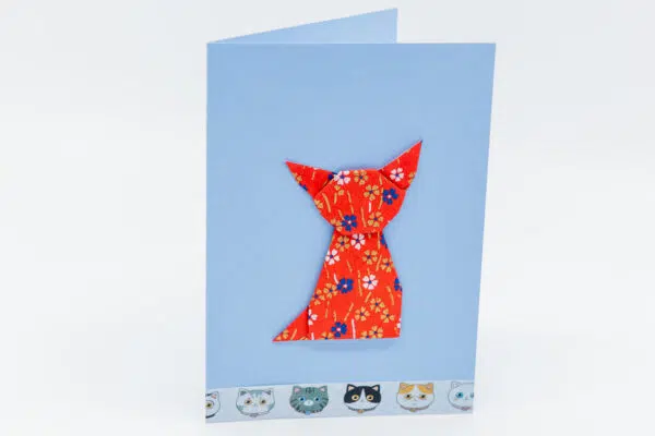 Carte chat fleuri